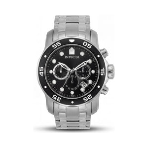 Invicta 0069 Black Dial Stainless Steel Men's Watch, 48mm