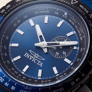 Invicta Aviator 49722 Unisex Watch — front view, Quartz movement 50mm