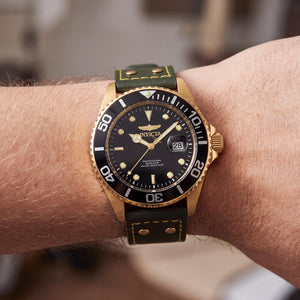 Invicta Pro Diver 22075 Men's Watch — wrist wear, Leather band everyday timepiece