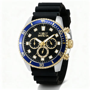 Invicta Pro Diver 46121 Men's Silver Black Chronograph Watch, 45mm with 50m water resistance