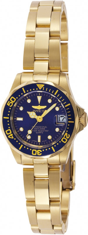 Invicta Pro Diver 8944 Blue/Gold Dial Stainless Steel Women Watch, 24.5mm