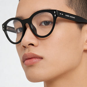 Isabel Marant IM 0042/G Round Eyeglasses Unisex — side view, Black temples