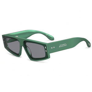 Isabel Marant IM 0169/G/S Green Rectangle Sunglasses for Women, Grey lens