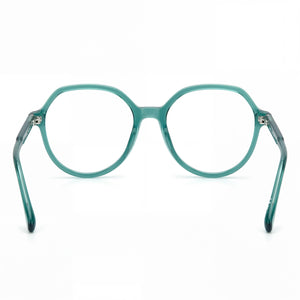Isabel Marant Modern Round Eyeglasses Unisex — side view, Blue Acetate temples