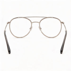 Jimmy Choo 230 Round Eyeglasses Unisex — side view, Silver Stainless Steel temples