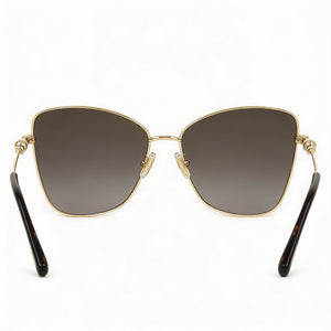 Jimmy Choo Classic Cat Eye Sunglasses Women — side view, Non-Polarized Rose Gold lens