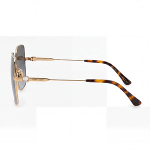 Jimmy Choo Classic Rectangle Sunglasses Women — side view, Non-Polarized Rose Gold lens