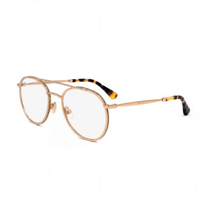 Jimmy Choo Gold Round Eyeglasses for Women, Stainless Steel frame