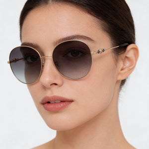 Jimmy Choo Lightweight Round Sunglasses for Women — interior view, Non-Polarized lens detail