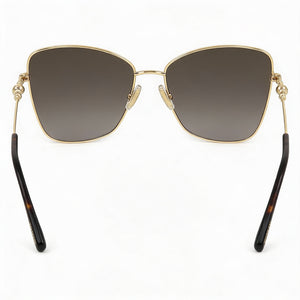 Jimmy Choo Square Sunglasses Women — side view, Non-Polarized Rose Gold lens