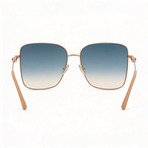 Jimmy Choo Hester/S Square Sunglasses Women — side view, Non-Polarized Grey Gradient Gold lens