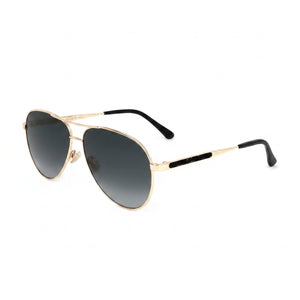 Jimmy Choo JIMENA/S Black Gold Pilot Sunglasses Unisex, Dark Grey Shaded lens