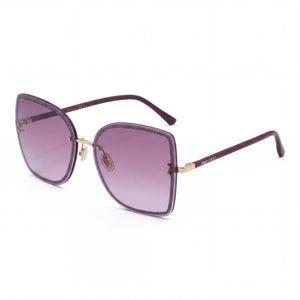 Jimmy Choo LETI/S Gold Plum Butterfly Sunglasses for Women, Pink lens