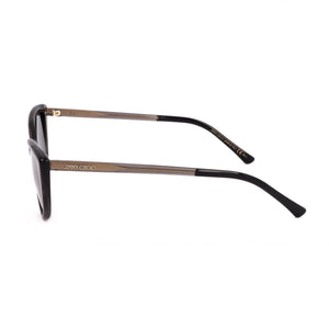 Jimmy Choo NADIA/S Cat Eye Sunglasses Women — side view, Non-Polarized Glitter Grey lens