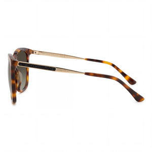 Jimmy Choo NEREA/G/S Cat Eye Sunglasses Women — side view, Non-Polarized Brown Shaded/Havana lens