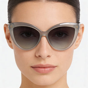 Jimmy Choo Sinnie/G/S Cat Eye Sunglasses Women — side view, Non-Polarized Gray-Green lens