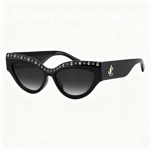 Jimmy Choo Sonja/G/S Cat Eye Sunglasses Women — side view, Non-Polarized Black lens