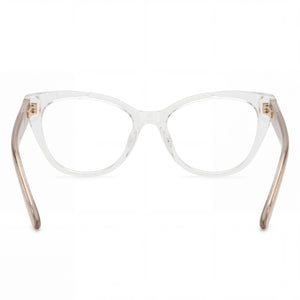 Juicy Couture 255 /G 900 Cat Eye Eyeglasses Women — side view, Transparent Plastic temples