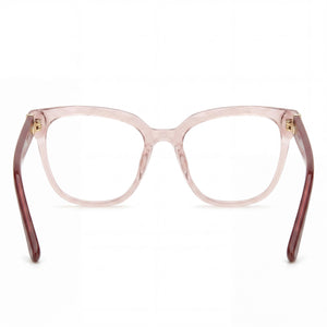 Juicy Couture Fashion Square Eyeglasses Women — side view, Burgundy Plastic temples