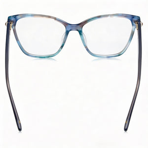 Juicy Couture Ju 215 Cat Eye Eyeglasses Women — side view, Blue Acetate temples