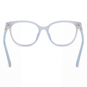 Juicy Couture Ju 252 Cat Eye Eyeglasses Unisex — side view, Blue Plastic temples