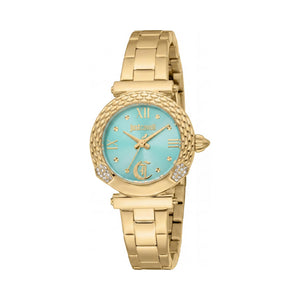 Just Cavalli Fashion Turquoise Dial Stainless Steel Women's Watch, 30mm