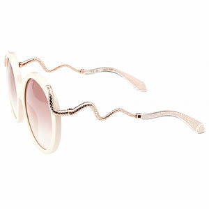 Just Cavalli SRC004M Round Sunglasses Unisex — side view, Brown lens