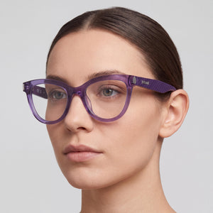 Just Cavalli VJC004V Violet Eyeglasses Women — lifestyle wear, video calls and remote work