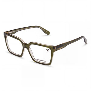 Karl Lagerfeld Green Rectangle Eyeglasses Unisex, Acetate frame