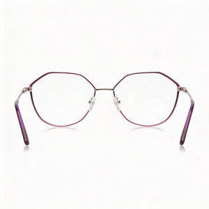 Karl Lagerfeld KL346 Round Eyeglasses Women — side view, Violet Acetate temples