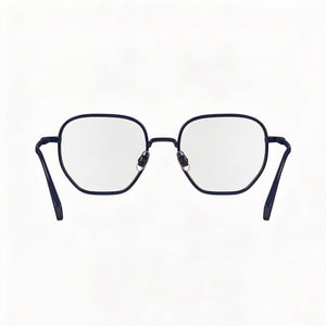 Karl Lagerfeld KL351 Square Eyeglasses Unisex — side view, Blue Metal temples