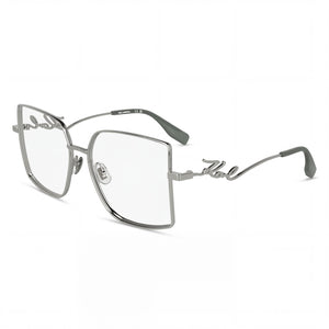 Karl Lagerfeld KL359 Silver Square Eyeglasses for Women, Metal frame