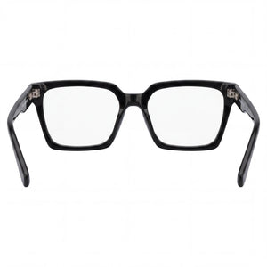 Karl Lagerfeld KL6097 Square Eyeglasses Unisex — side view, Black Acetate temples