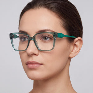 Karl Lagerfeld KL6110 Square Eyeglasses for Women — interior view, Polycarbonate demo lenses