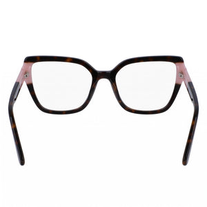 Karl Lagerfeld KL6131 Cat Eye Eyeglasses Women — side view, Havana Acetate temples