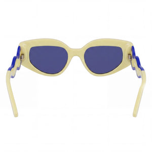 Karl Lagerfeld Kl6144s Cat Eye Sunglasses Women — side view, Non-Polarized Shiny Yellow lens