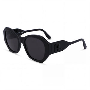 Karl Lagerfeld KL6146S N Black Round Sunglasses for Women, Black lens