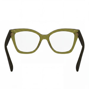 Karl Lagerfeld Kl6150 Cat Eye Eyeglasses Unisex — side view, Green Injected temples