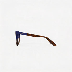 Karl Lagerfeld Kl6154 Square Eyeglasses Unisex — side view, Havana Acetate temples