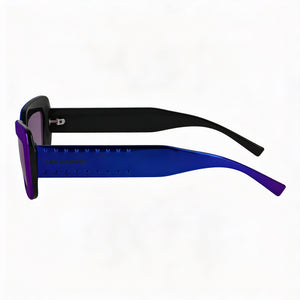 Karl Lagerfeld Kl6164s Rectangle Sunglasses Women — side view, Non-Polarized Solid Mirror Purple lens