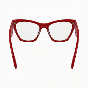 Karl Lagerfeld KL6171 Cat Eye Eyeglasses Women — side view, Red Acetate temples
