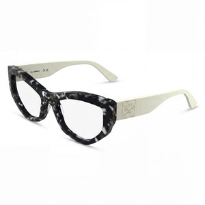 Karl Lagerfeld Kl6211 Marble Black Cat Eye Eyeglasses Unisex, Acetate frame