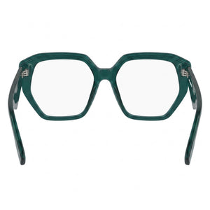 Karl Lagerfeld Kl6213 Square Eyeglasses Women — side view, Green Acetate temples
