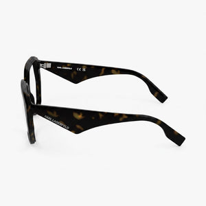 Karl Lagerfeld Kl6213 Square Eyeglasses Women — side view, Tortoise Acetate temples
