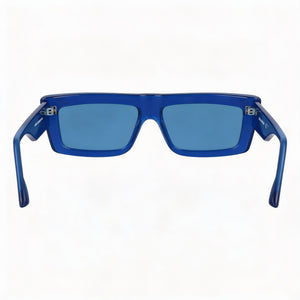 Karl Lagerfeld Klj6147s Rectangle Sunglasses Unisex — side view, Non-Polarized Electric Blue lens