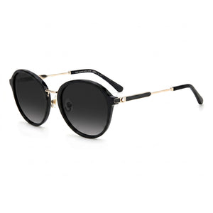 Kate Spade New York 0807 9O Black Cat Eye Sunglasses for Women, Clear lens