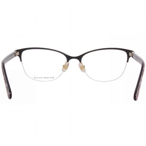 Kate Spade New York Adalina Cat Eye Eyeglasses Women — side view, Black Alloy Steel temples