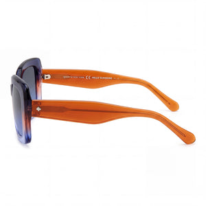 Kate Spade New York Bellamy/S Rectangle Sunglasses Women — side view, Non-Polarized Blue Beige lens