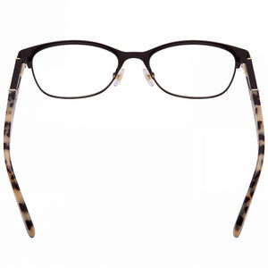Kate Spade New York Benedetta Rectangle Eyeglasses Women — side view, Matte Black Metal temples