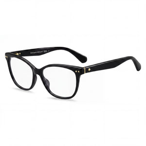 Kate Spade New York Black/Silver-Logo Square Eyeglasses for Women, Plastic frame